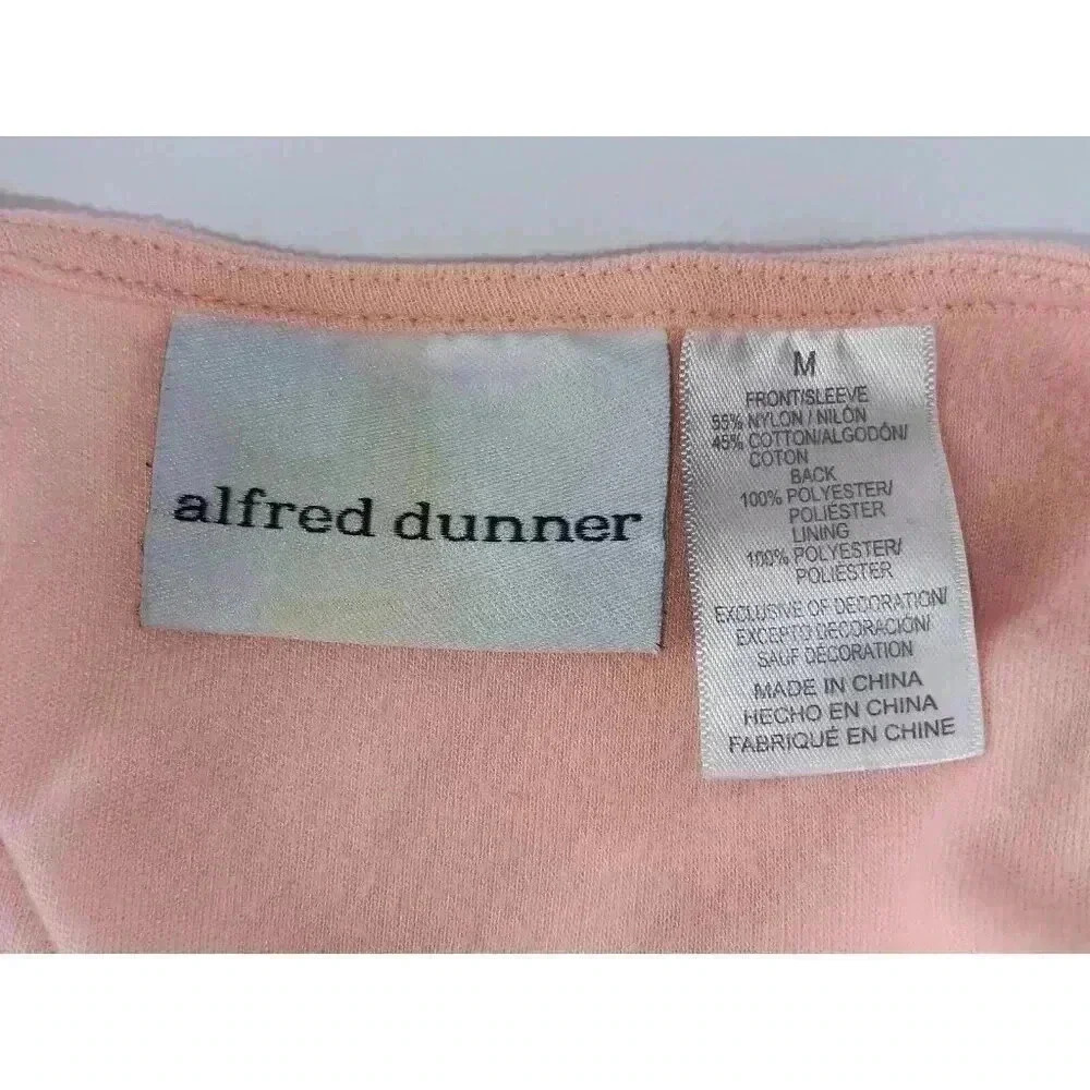 Alfred Dunner Women's Pink Coral  Lace Sequins Pullover V - Neck Top sz Medium - Picture 9 of 9